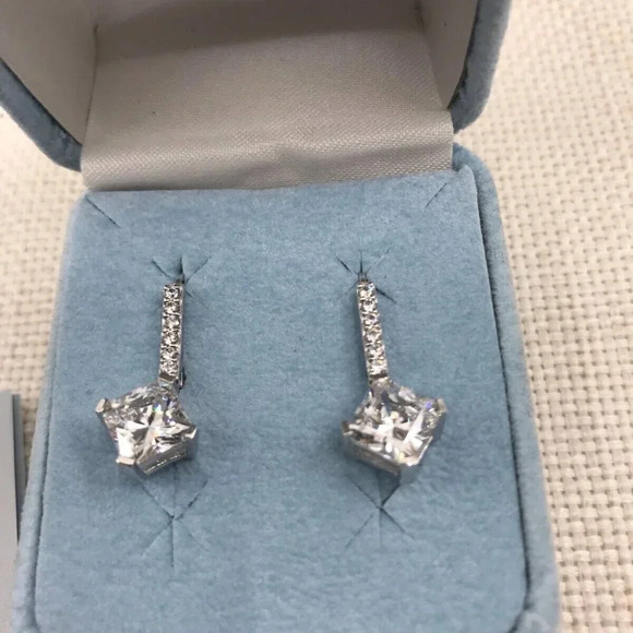 QVC Diamonique Epiphany 925 Sterling Silver Leverback Earrings - Picture 2 of 8